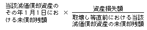 当該減価償却資産のその年1月1日における未償却残額×(資産損失額)÷(取壊し等直前における当該減価償却資産の未償却残額)